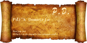 Pók Demetria névjegykártya